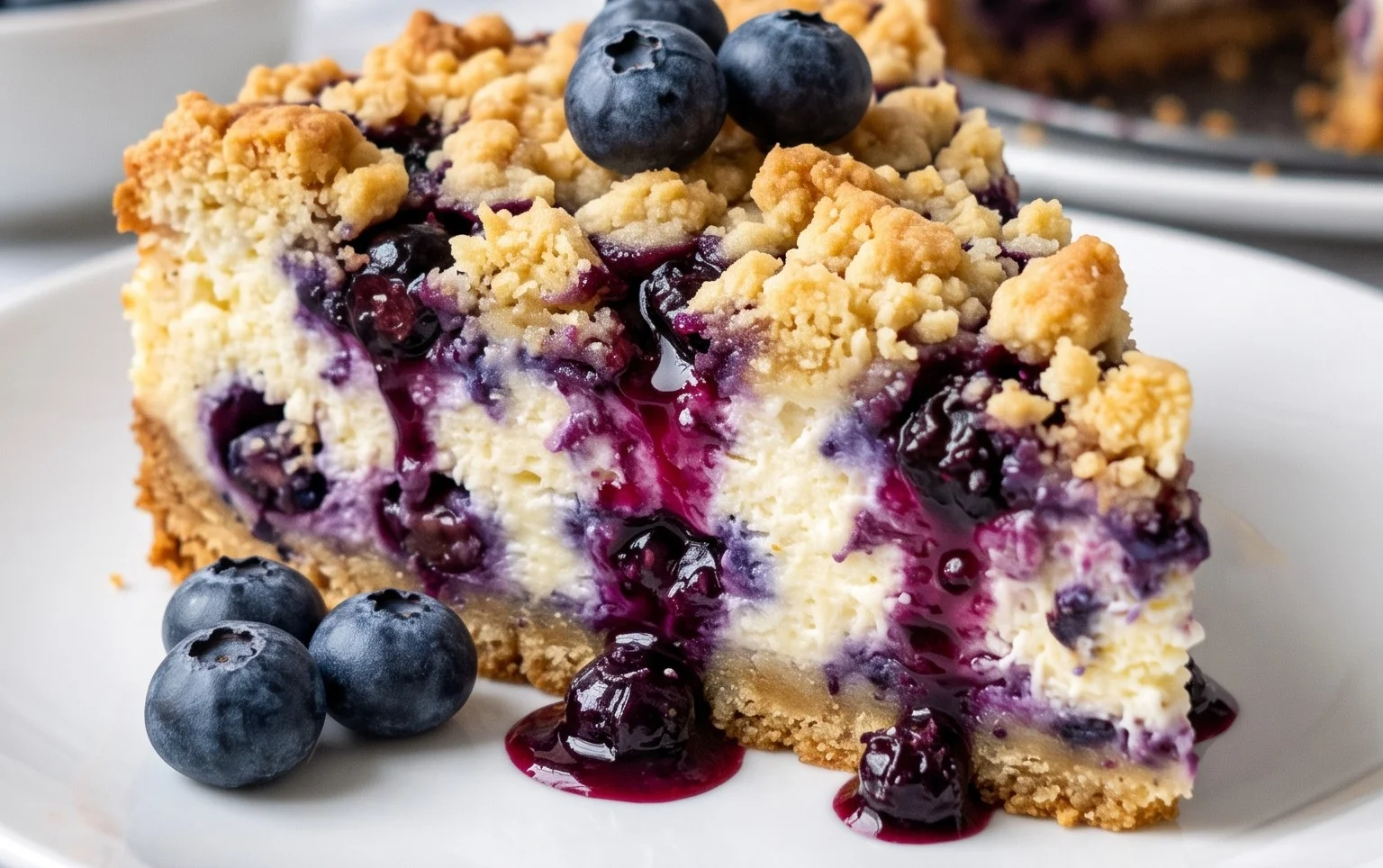 schneller Blaubeer-Quark-Kuchen mit Streuseln