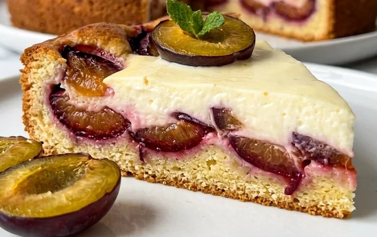 Schneller Zwetschgenkuchen mit Schmandguss