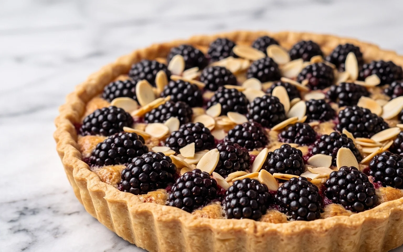 Brombeertarte mit Mandeln: Sommerlicher Genuss & Crunch